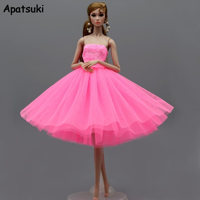 Vestido rosa doce ballet para boneca Barbie, roupas, vestido de festa,  roupas, 1/6 acessórios boneca